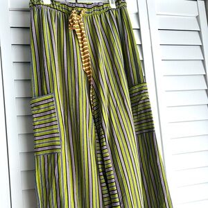 Free People Vibrant Striped Wide-Leg Pants